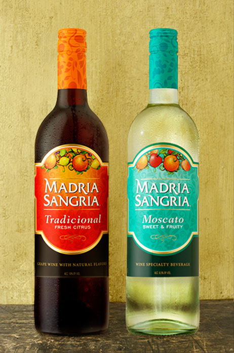 Madria Sangria picture of traditional Sangria and other bottled sangrias Traditional Sangria and other bottled Sangrias