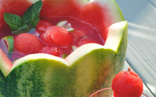 Sunny Sangria Watermelon Bowl Party Tip Sunny Sangria Watermelon Bowl Party Tip