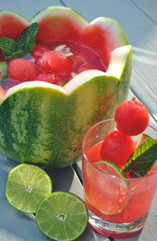 Sunny Sangria Watermelon Bowl