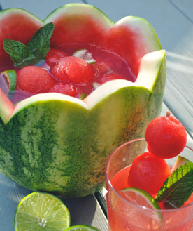 Sunny Sangria Watermelon Bowl